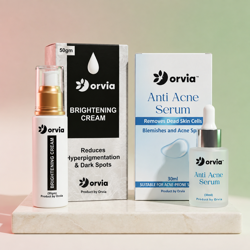 Anti-acne serum and brightening cream bundle