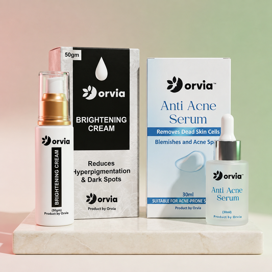 Anti-acne serum and brightening cream bundle