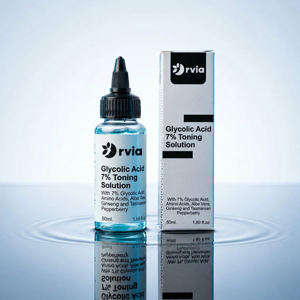 Edited bottle and box with rvia logos