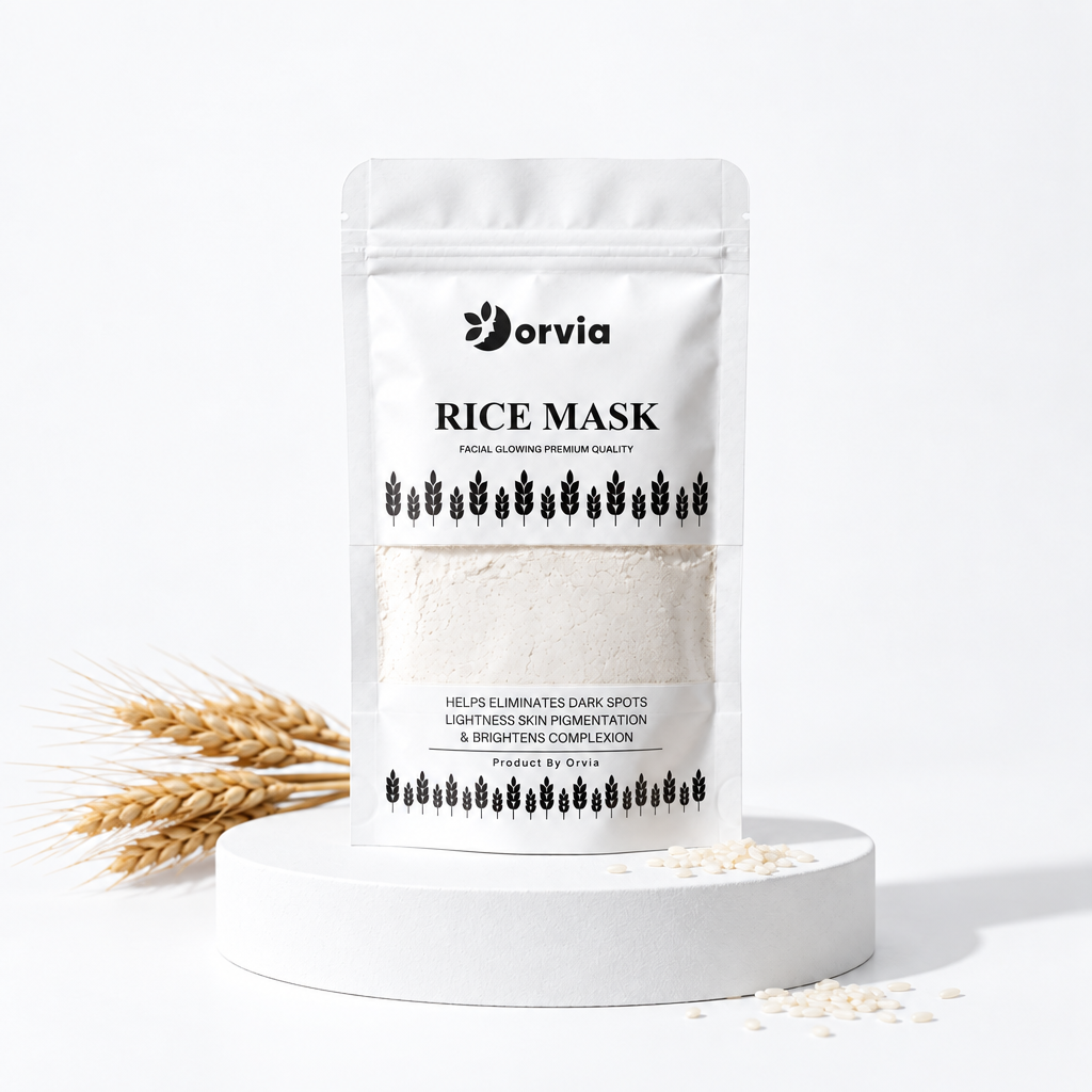 Rice mask on white background